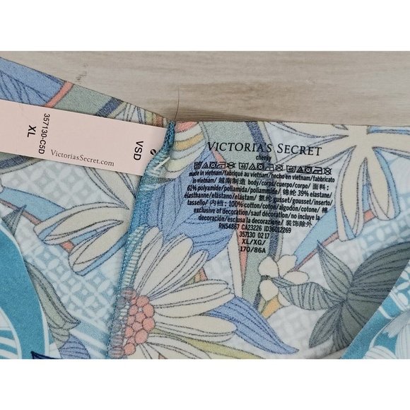 Victoria's Secret Cheeky Panty Bikini XL Floral Polyamide Colorful - Picture 3 of 4